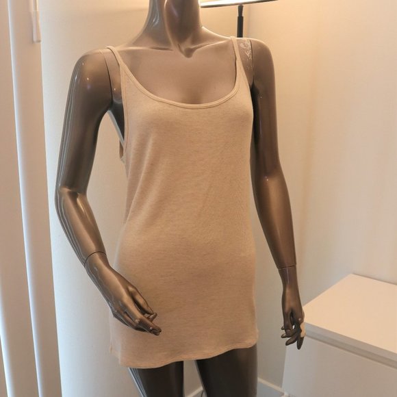ATM Anthony T Melillo Ribbed Tank Top Oatmeal NEW - Picture 2 of 6